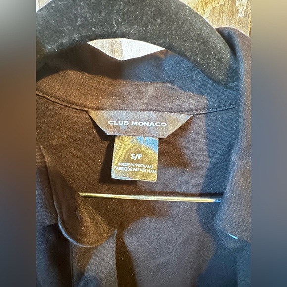 Club Monaco Ponte Knit Dress Size Small Black Belted Shirt Dress - Picture 3 of 8